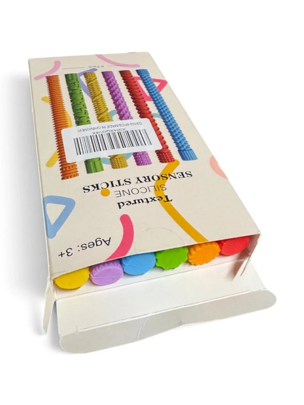 6 Pc Silicone Sensory Fidget Sticks NIB ADHD Autism Toy